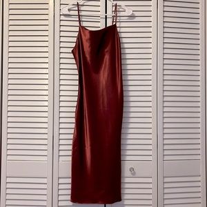 Altar’d State red satin midi dress